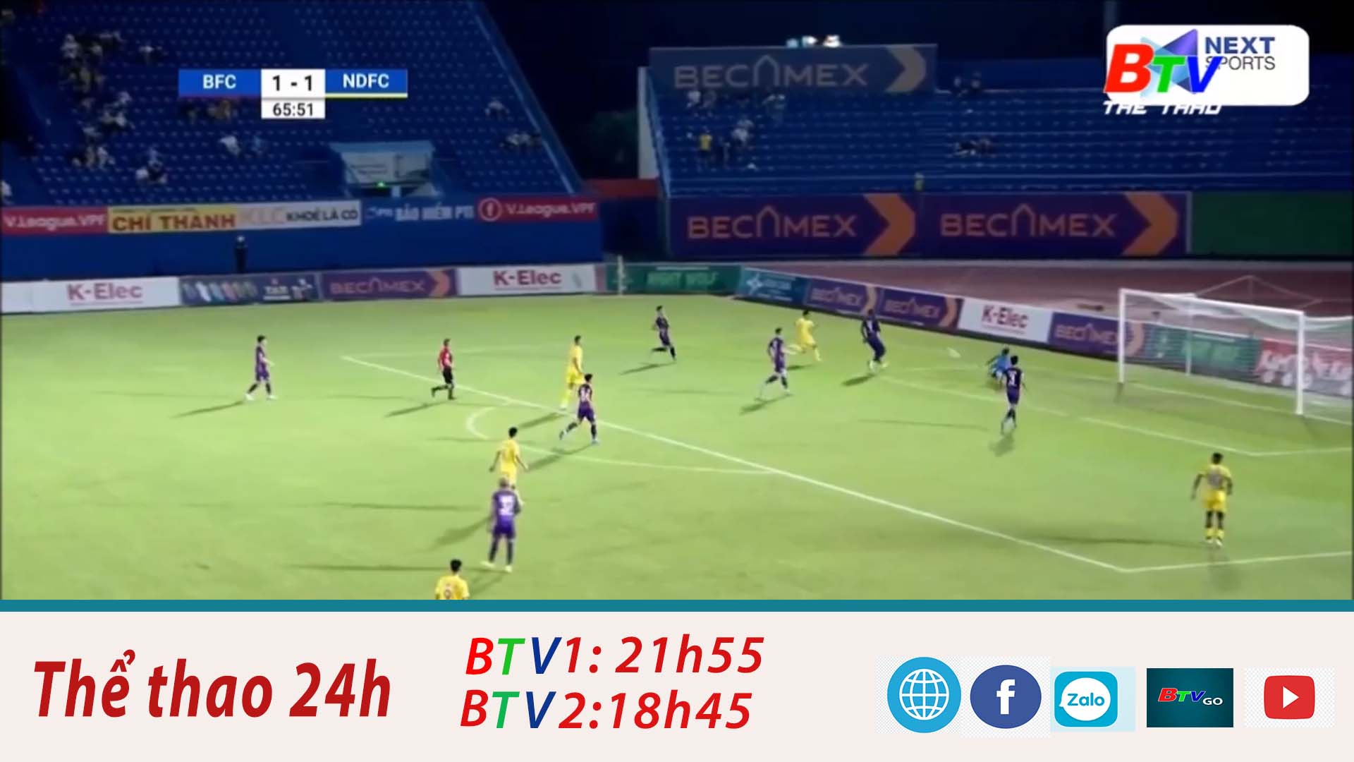 Vòng 22 V.League 2022 – Becamex Bình Dương chia điểm Nam Định